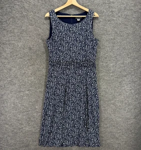 Jessica Howard Dress Women 14 Blue Floral Shift Midi Lined Zipper Sleeveless - Picture 1 of 7