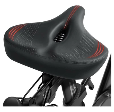 Asiento de bicicleta de gran tamaño para hombres mujeres cómodo, cojín de asiento de bicicleta extra ancho, grande... Foto 1 de 4