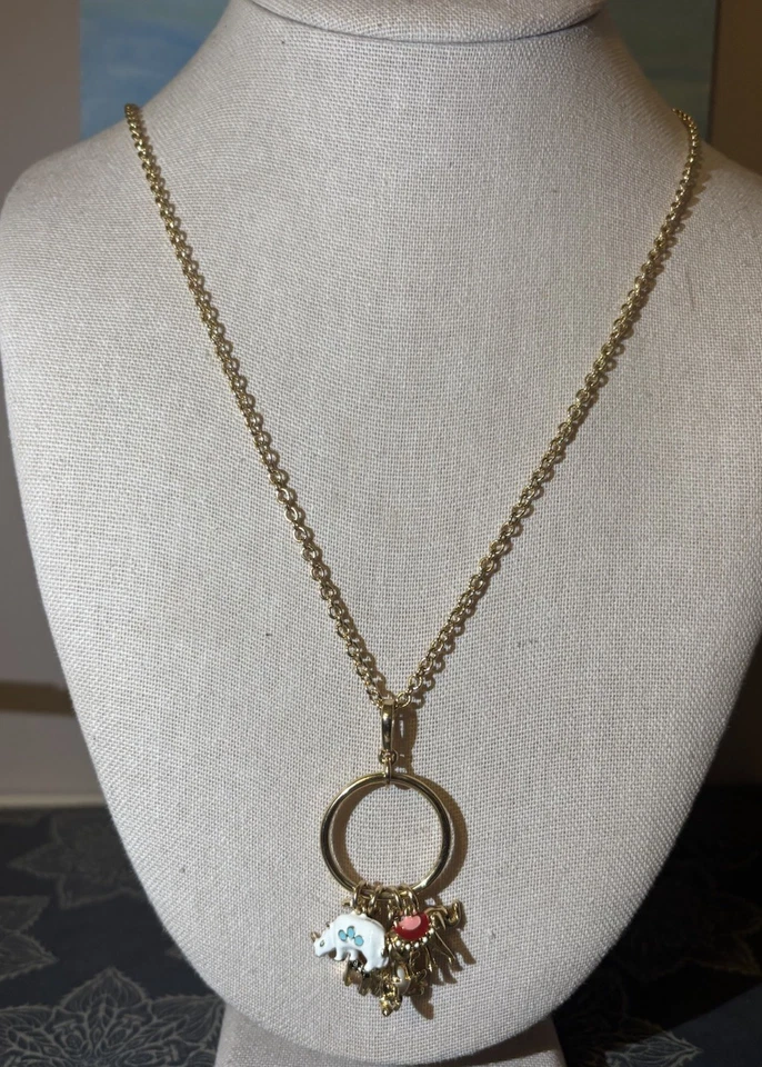 Collar Talbots Tono Dorado Largo Animal Dije  Foto 1 de 4