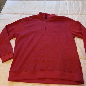 Under Armour Pullover Sweatshirt Men 2 XL Red  1/4 Zip  Golf Logo READ - Picture 1 of 9