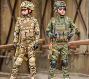Children's Camouflage Suit Special Forces Military Training Uniform with Helmet - Picture 1 of 34