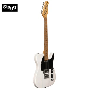Stagg Vintage Series T-Style Plus Full Size Electric Guitar White SET-PLUS WHB - Picture 1 of 4