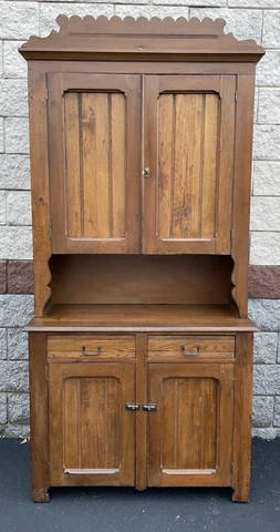 2 Piece Country Pine Kitchen Cupboard 91” X 44” X 19” Cover
