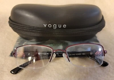 Gafas Vogue VO 3813-B 812 51-17-135 Marco de gafas de media montura púrpura y negro Foto 1 de 4
