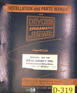 DeVlieg 3B-48 Spiromatic Jigmil, Installation and Parts Manual Year (1960) - Picture 1 of 4