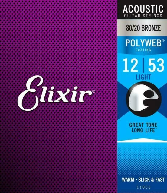 Elixir 11050 Polyweb 80/20 Bronze Acoustic Guitar Strings