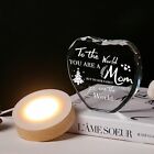 Gifts for Mom from Daughter Son, Heart Glass Laser Words Night Light with Woo...