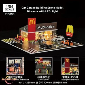 Diorama 1/64 Auto Garage Modello Città Strada Convenience Store Scena Esposizione Modello - Foto 1 di 109