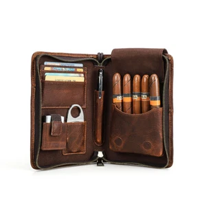 Echtes Leder Zigarrenkoffer Reise Humidorhülle tragbare Zigarrenbox 5 Zigarren - Bild 1 von 7