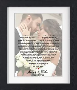 Personalised Photo Song Lyric 1st Wedding Anniversary Paper Gift for Husband - Picture 1 of 7