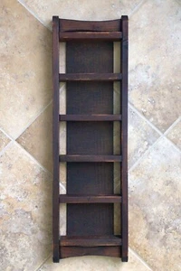 Vintage 30 x 9 x 2" Barn Wood Ladder Shelf Distressed Shabby Farmhouse Decor - Picture 1 of 15