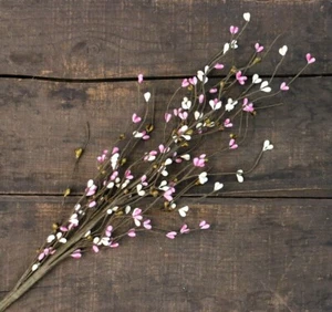 Spray Floreale (Set di 2) Rosa Oliva Avorio Pip Bacche Decorazione Primitiva 26 Pollici - Foto 1 di 6