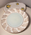 Vintage- Phoenix Bone China Plate- 'Gold Floral' + Crown Royal Plate- Pretty GC
