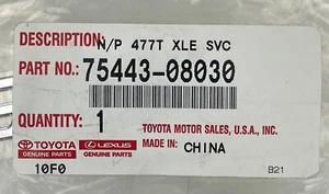 OEM Toyota Sienna 1998-2020 XLE Rear Emblem 75443-08030 - Picture 1 of 2