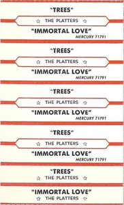Five Jukebox Title Strips - The Platters: "Trees" / "Immortal Love" from '61 - Picture 1 of 1