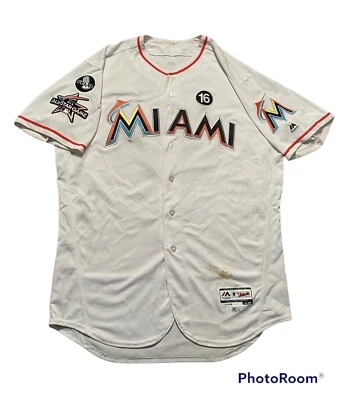 2017 Florida Marlins All Star Game AJ Ellis #17 Game Used Jersey Size 50 Jose 16 - Image 1 of 4