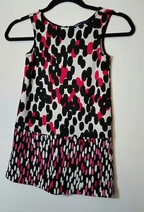 Gap Kids Black Pink White DRESS Modern Mod Classic Retro Tank Dress Girl S (6 7) - Picture 1 of 5