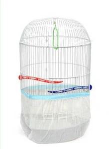 Cubierta de jaula para pájaros cazador de semillas cilindro estilo protector tul - Imagen 1 de 3