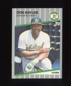 1989 FLEER GLOSSY #1 DON BAYLOR OAKLAND ATHLETICS