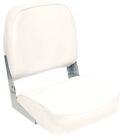 White Low Back Folding Boat Seat Heavy Duty 28 oz marine grade vinyl (bff) M2