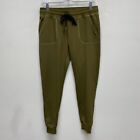 Zyia Active Womens Army Green Drawstring Pocket High Rise Stretch Jogger Pants M