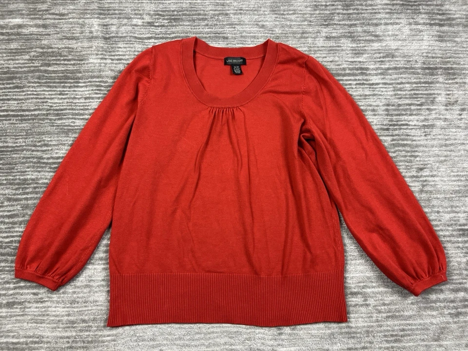 Свитер женский Lane Bryant 26/28 оранжевый с длинным рукавом хлопковая смесь - Изображение 1 из 4