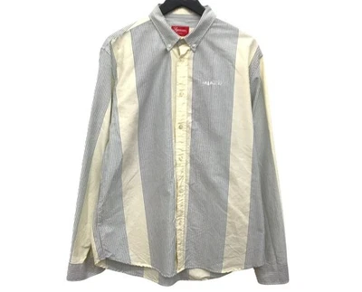 Рубашка Supreme Oxford в полоску на пуговицах с длинным рукавом L сделано в Португалии 100% хлопок - Изображение 1 из 4