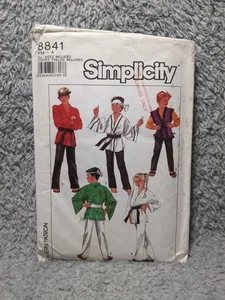 Vintage 1988 Simplicity Pattern 8841 Boys And Girls Kimono In Two Lengths Pants - Picture 1 of 4