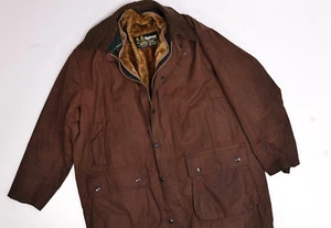 Vintage Barbour Northumbria Acryrlic Lining 48in Heavyweight Waxed Jacket - Picture 1 of 12