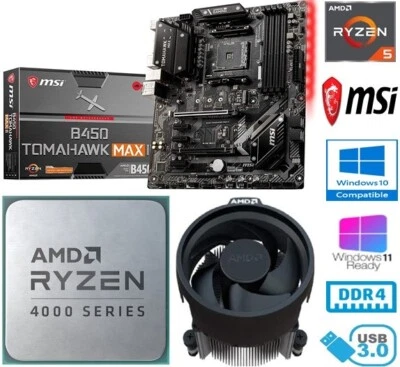 AMD RYZEN 5 4500 BUNDLE - 6 CORE - MSI B450 TOMAHAWK MAX MOTHERBARD - Image 1 of 4