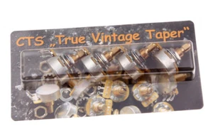CTS Vintage Taper -BVT- Series Area59' Calibrated 550K Short Shaft Poti Set (4) - Picture 1 of 5