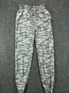No Boundaries Sweatpants Juniors 3/5 White Camo Ruffle Waist Ladies - Picture 1 of 9