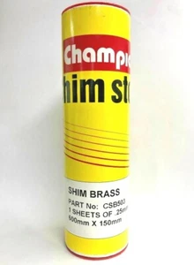 CHAMPION BRASS SHIM SHEET - 600mm x 150mm x 0.25mm (.010") - CSB503 - Picture 1 of 1