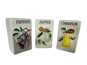 Juego de coctelera de especias de cerámica vintage (canela, pimienta, pimentón) hecho en Japón - Imagen 1 de 8