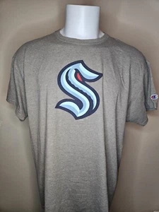Mens NHL Champion Seattle Kraken Short Sleeve T Shirt Size XL Grey - Picture 1 of 5