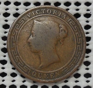 1870 CEYLON FIVE CENTS COPPER COIN - Picture 1 of 2