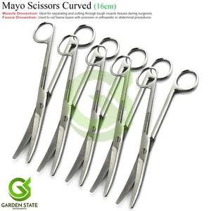 5 Piezas Tijeras Mayo Corte Curvo Disección Tejidos Tijera Separadora - Imagen 1 de 2