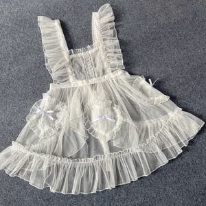 Lolita Damen Rüschen Netz Spitze Kleid Träger Retro Kostüm süß High Waist - Bild 1 von 9