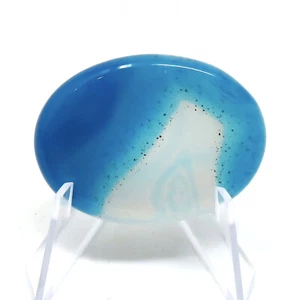 Piedra de preocupación de ágata azul #425- 40 mmX30 mm o 1,5"x 1" - 6 mm de grosor - piedra de bolsillo - Imagen 1 de 6