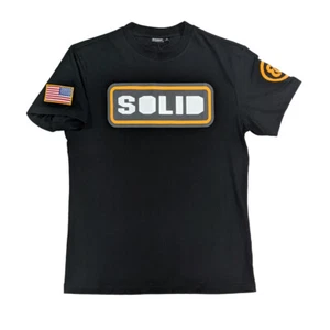 Camiseta SÓLIDA - Parche de bandera de EE. UU., negra, pequeña-3XL - Imagen 1 de 6