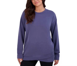 NWT SAGE Women's Long Sleeve Tunic Top Pocket Sweatshirt Blue Size M $60 8D040 - Picture 1 of 2