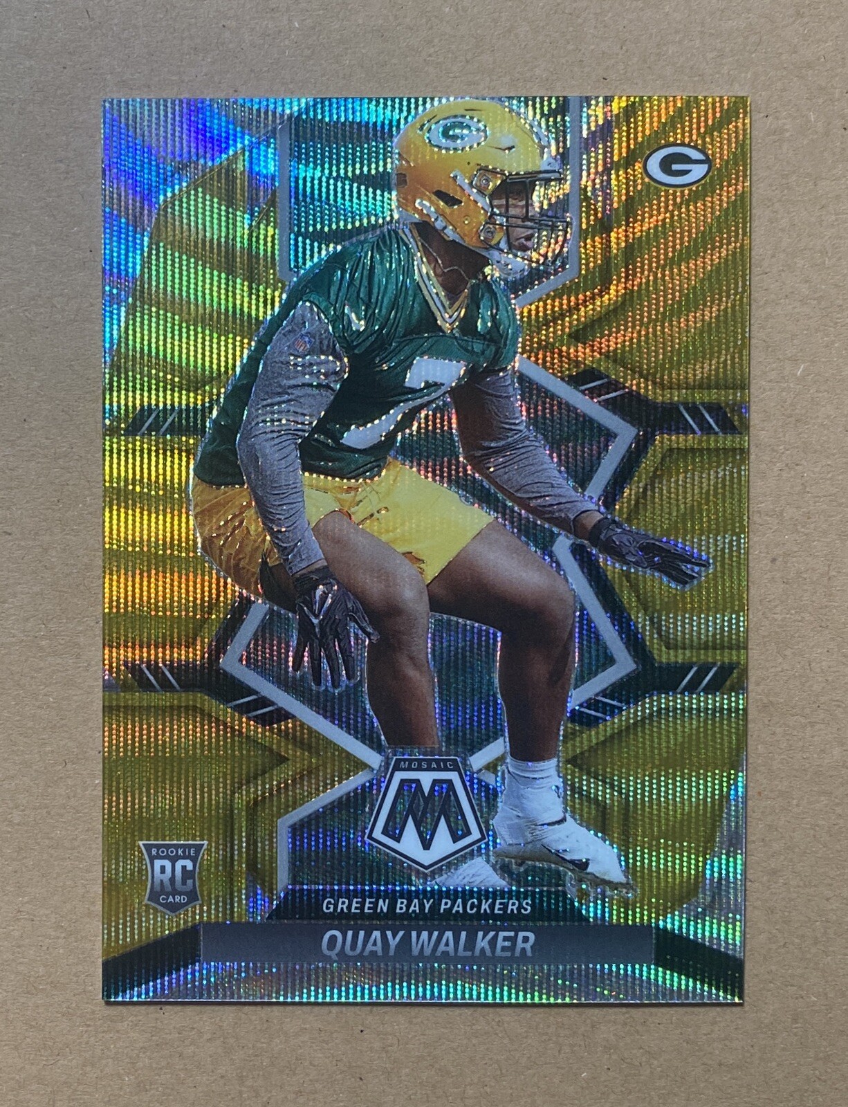 2022 Panini Mosaic #372 Quay Walker Rookie ASIA T-Mall Gold Wave Prizm RC #12/17