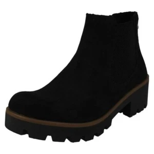 Rieker Mujer Grueso Gusset Detallado Botines Tacón - 79265 - Imagen 1 de 10
