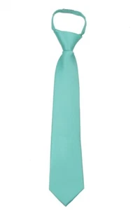 Corbata con cremallera XL extra larga Aqua sólida pretied para hombre boda - Imagen 1 de 1