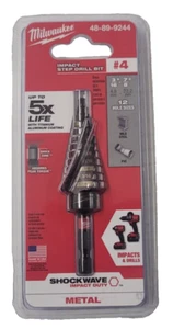 48-89-9244 Milwaukee 3/16 - 7/8 Stoßwelle Schlagschrittbohrer Bit #4 - Bild 1 von 5