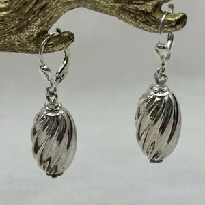 Milor Italy 925 Sterling Twisted Puff Dangle Pierced Earrings 2.9 g per earring - Picture 1 of 5