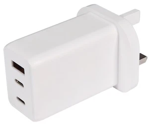 Mercury QC & PD 65W 3 Port USB GaN Wand Schnell Ladegerät mit USB & 2x USB C Typ - Bild 1 von 4