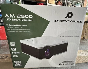 ■Nuevo■ Óptica Ambiental LED PROYECTOR INTELIGENTE 4K HDMI 3D, UHDTV TEATRO Proyector - Imagen 1 de 4