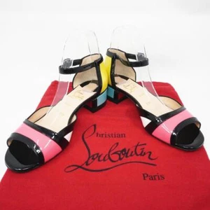 Christian Louboutin Mujer Punta Abierta Tobillo Correa Multicolor Talla 37 Usada - Imagen 1 de 20