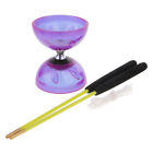 Purple Professional 5 Bearing Diabolo Handsticks String Juggling Toys 10.5cm